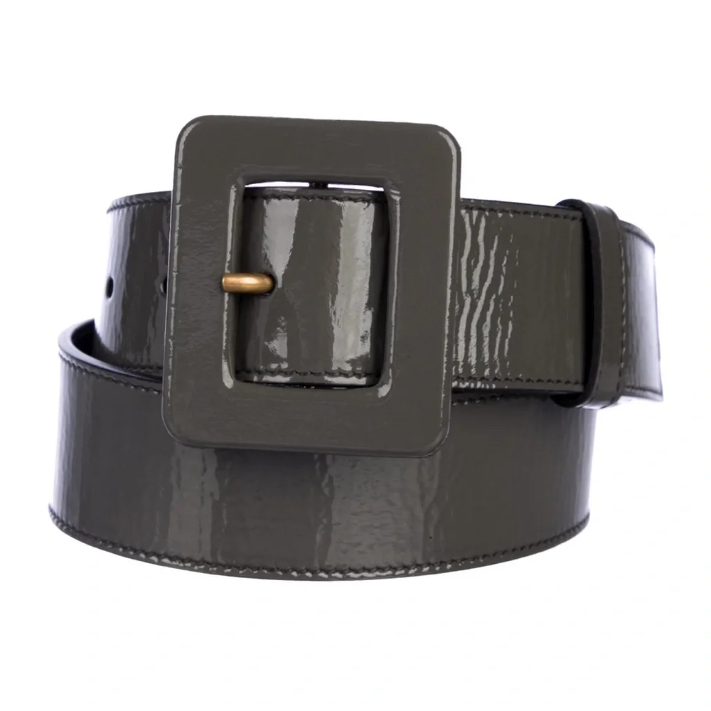 Yves Saint Laurent Patent Buckle Belt - Picture 1 of 8
